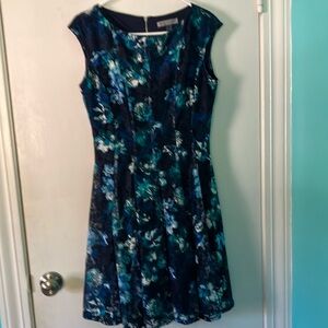 Danny & Nicole Blue Sleeveless V-Neck A-Line Dress size 10